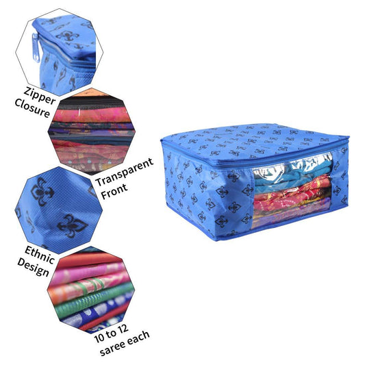 Saree Cover - Non Woven Printed Big Size Saree Covers ( Pack of 3 ) assorted color