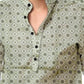 Men's Printed Spread Collar Casual Shirt Green
