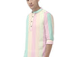 Men's Color Block Spread Collar Casual Shirt
